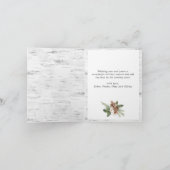 kersttong Birch Bark 4 PHOTO Greep Feestdagen Kaart (Binnen)