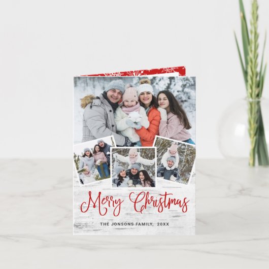 kersttong Birch Bark 4 PHOTO Greep Feestdagen Kaart (Voorkant)