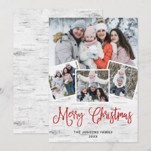 kersttong Birch Bark 4 PHOTO Greep Feestdagenkaart