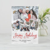 kersttong Birch Bark 4 PHOTO Greep Feestdagenkaart (Staand voorkant)