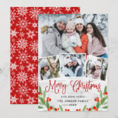 kersttong Birch Bark 4 PHOTO Greep Feestdagenkaart (Voorkant / Achterkant)