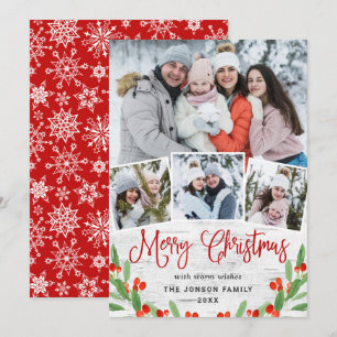 kersttong Birch Bark 4 PHOTO Greep Feestdagenkaart