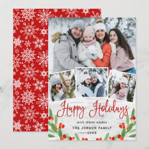 kersttong Birch Bark 4 PHOTO Greep Feestdagenkaart