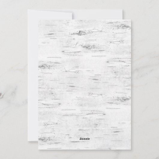 kersttong Birch Bark 4 PHOTO Greeting Holid Feestdagenkaart (Achterkant)