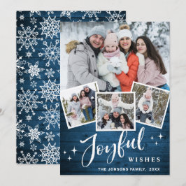 kersttong blauw hout 4 FOTO-groet Feestdagenkaart