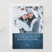 kersttong blauw hout 5-fotografie feestdagenkaart (Achterkant)