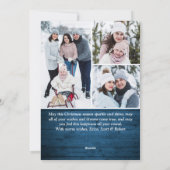 kersttong Blue Wood 7 PHOTO Greep Feestdagenkaart (Achterkant)