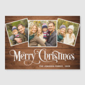 kersttong bruin hout 3 FOTO-magneetkaart (Voorkant)