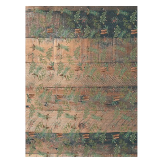 kersttong met naaldbomen tafelkleed (Voorkant)