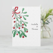 kersttong Mistletoe Waterverf met handbeschilderd Aankondiging (Staand voorkant)