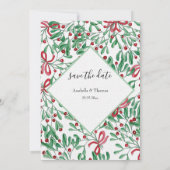 kersttong Mistletoe Waterverf met handbeschilderd Aankondiging (Achterkant)