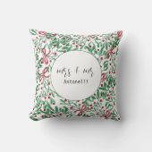 kersttong Mistletoe Waterverf met handbeschilderd Buitenkussen (Voorkant)