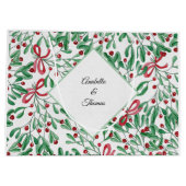 kersttong Mistletoe Waterverf met handbeschilderd Groot Cadeauzakje (Achterkant)
