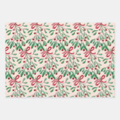 kersttong Mistletoe Waterverf met handbeschilderd Inpakpapier Vel (Voorkant 2)