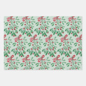 kersttong Mistletoe Waterverf met handbeschilderd Inpakpapier Vel (Voorkant 2)