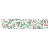 kersttong Mistletoe Waterverf met handbeschilderd Korte Tafelloper (Horizontaal)