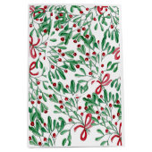 kersttong Mistletoe Waterverf met handbeschilderd Medium Cadeauzakje (Voorkant)