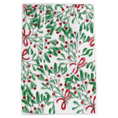 kersttong Mistletoe Waterverf met handbeschilderd Medium Cadeauzakje (Achterkant)