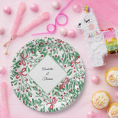 kersttong Mistletoe Waterverf met handbeschilderd Papieren Bordje (Feest)