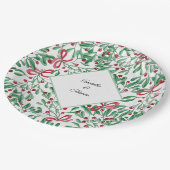 kersttong Mistletoe Waterverf met handbeschilderd Papieren Bordje (Gekanteld)