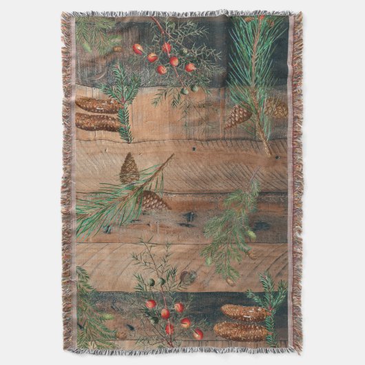 kersttong naaldbomen Pijnhout Deken (Voorkant Verticaal)