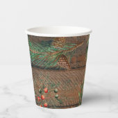 kersttong naaldbomen Pijnhout Papieren Bekers (Voorkant)