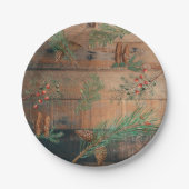 kersttong naaldbomen Pijnhout Papieren Bordje (Voorkant)