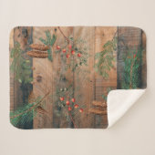 kersttong naaldbomen Pijnhout Sherpa Deken (Voorkant (horizontaal))