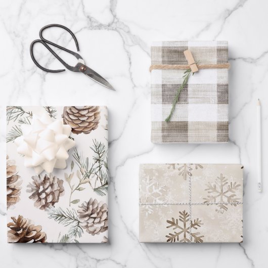 kersttouwen inpakpapier vel (Voorkant)