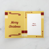 kersttouwen voor Goud en Bourgogne Feestdagen Kaart (Binnen)