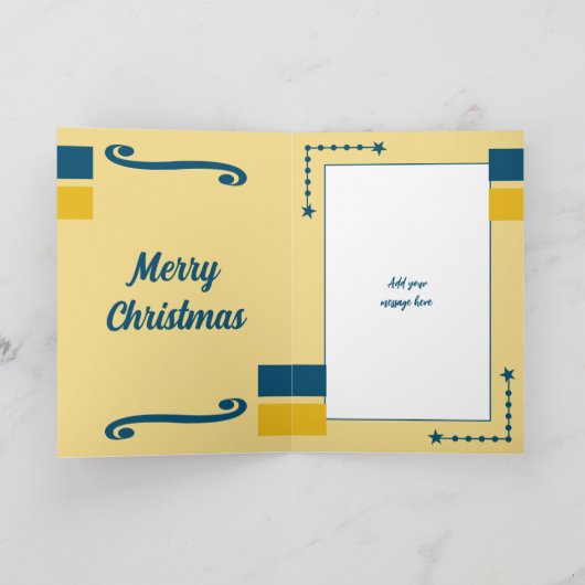 kersttouwen voor grootouders blauw en goud feestdagen kaart (Binnen)