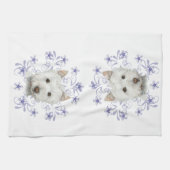 kersttouwschildkunst en sneeuwvlok theedoek (Horizontaal)