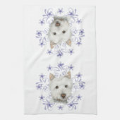 kersttouwschildkunst en sneeuwvlok theedoek (Verticaal)