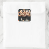 kersttouwtje vierkante sticker (Tas)