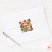 kersttouwtjes vierkante sticker (Envelop)