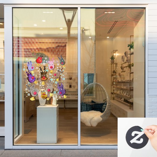 kersttouwtjes voor kerstmis Deers met cellen Raamsticker (Winkelraam)