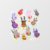 kersttouwtjes voor kerstmis Deers met cellen Raamsticker (Vel)