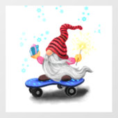 kersttouwtjes voor schaatstaarkoepel met cadeaus raamsticker (Vel)