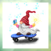 kersttouwtjes voor schaatstaarkoepel met cadeaus raamsticker (Vel 3)