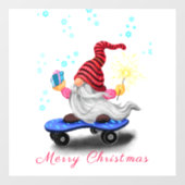 kersttouwtjes voor schaatstaarkoepel met cadeaus raamsticker (Vel)