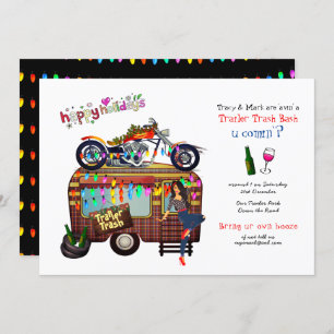 Kersttraanspeler TRASH BASH Funny Party Kaart