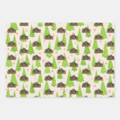 Kersttractor Boerderij apparatuur Inpakpapier Vel (Voorkant)