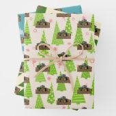 Kersttractor Boerderij apparatuur Inpakpapier Vel (In situ)