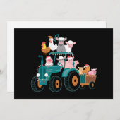 Kersttractor Boerderij Funny Holiday Feestdagenkaart (Voorkant / Achterkant)