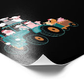 Kersttractor Boerderij Funny Holiday Foto Afdruk (Hoek)