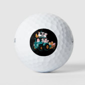 Kersttractor Boerderij Funny Holiday Golfballen (Voorkant)