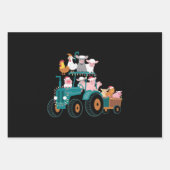 Kersttractor Boerderij Funny Holiday Inpakpapier Vel (Voorkant)