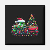 Kersttractor Boys Santa Xmas Boerderij Truck Magneet (Voorkant)