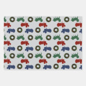 Kersttractoren patterned inpakpapier vel (Voorkant)