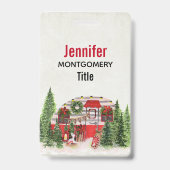 Kersttrailer Camper Outdoorsy Thema Badge (Achterkant)